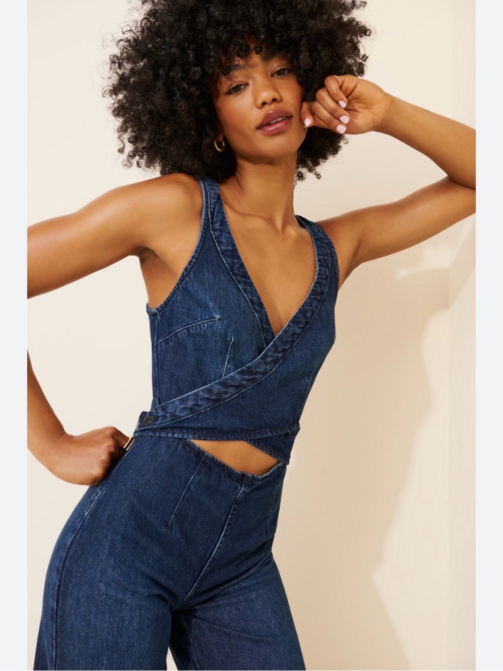 Free people We The Free Hidden Hills Onepiece Dark Blue Denim Overalls Size 25
